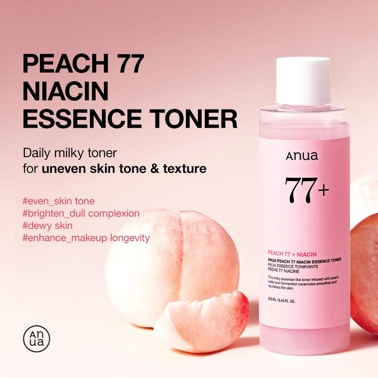 تونر مرطوب کننده و روشن کننده هلو نیاسینامید آنوا Anua Peach 77% Niacin Essence Toner