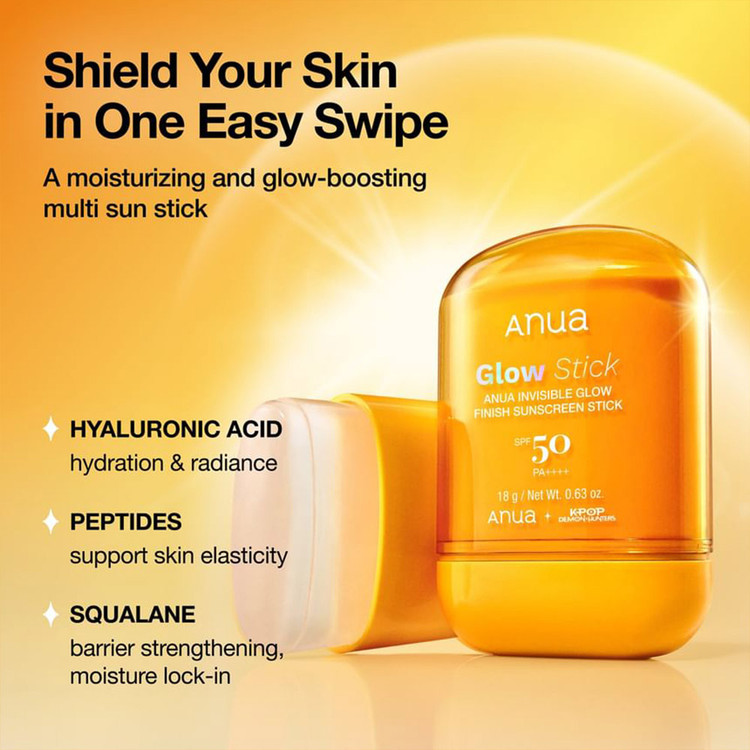 ضد آفتاب استیکی درخشان و شفاف کننده آنوا Anua Invisible Glow Finish Sunscreen Stick