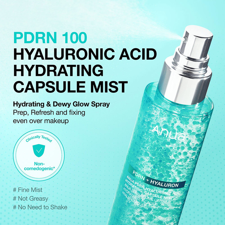 میست کپسولی هیالورونیک اسید و PDRN آنوا آبرسان، ترمیم کننده و جوانساز پوست Anua PDRN Hyaluronic Acid Hydrating Capsule Mist