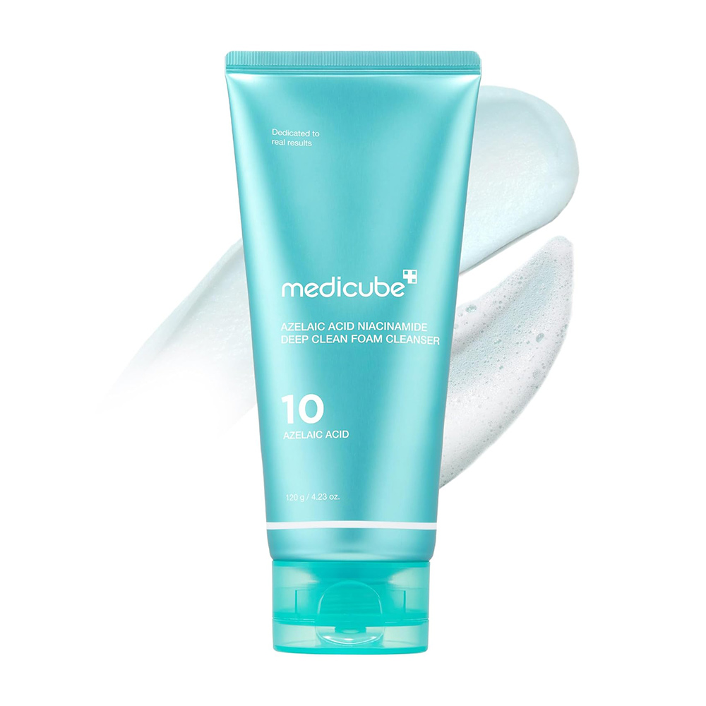 فوم شوینده آزلائیک اسید و نیاسینامید مدی کیوب روشن کننده و تسکین دهنده پوست Medicube Azelaic Acid Niacinamide Deep Clean Foam Cleanser