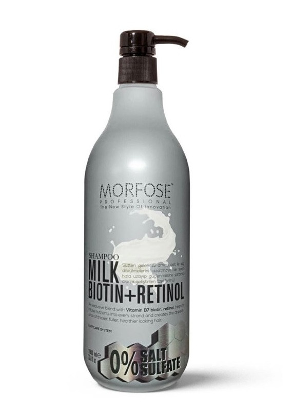 شامپو 1000 میل MILK BIOTIN+RETINOL مورفوس MORFOSE