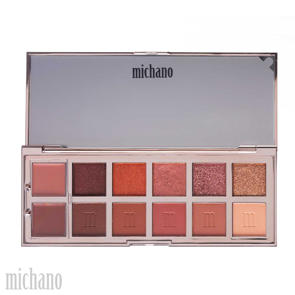 پالت سایه 12 رنگ DUSTY ROSE میچانو MICHANO Eyeshadow Palette